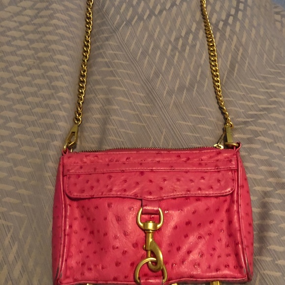 Rebecca Minkoff Pink Ostrich Cross Body Mac Bag - Picture 2 of 4